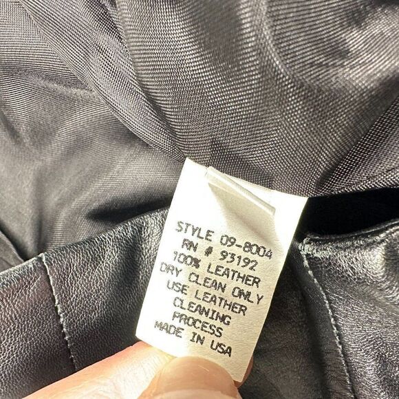 Iris Singer Black Leather Pencil Skirt Womens Size 4 - Picture 6 of 9